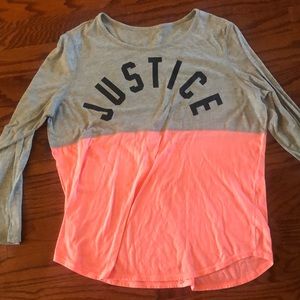Justice logo long sleeve tee size 24 plus